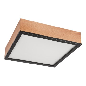 Iluminação de teto OAK SQUARE 4xE27/15W/230V 39x39 cm carvalho/preto