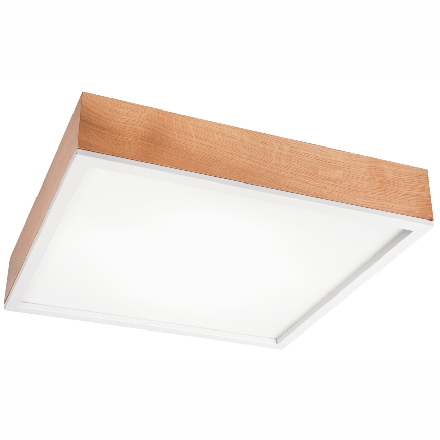 Iluminação de teto OAK SQUARE 4xE27/15W/230V 48x48 cm carvalho/branco