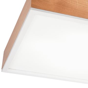 Iluminação de teto OAK SQUARE 4xE27/15W/230V 48x48 cm carvalho/branco