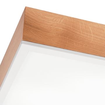 Iluminação de teto OAK SQUARE 4xE27/15W/230V 48x48 cm carvalho/branco