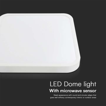 Iluminação de teto para casa de banho LED com sensor SAMSUNG CHIP LED/18W/230V IP44 4000K 29x29 cm branco + comando