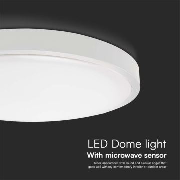 Iluminação de teto para casa de banho LED com sensor SAMSUNG CHIP LED/18W/230V IP44 6500K diâmetro 29 cm branco + comando