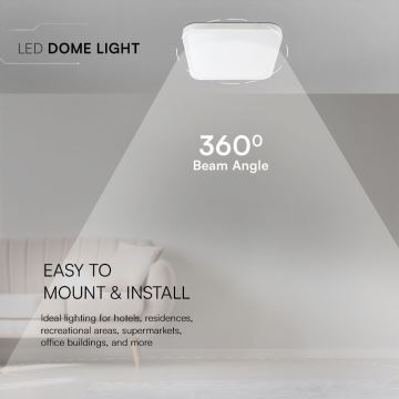 Iluminação de teto para casa de banho LED SAMSUNG CHIP LED/18W/230V IP44 3000K 25x25 cm branco