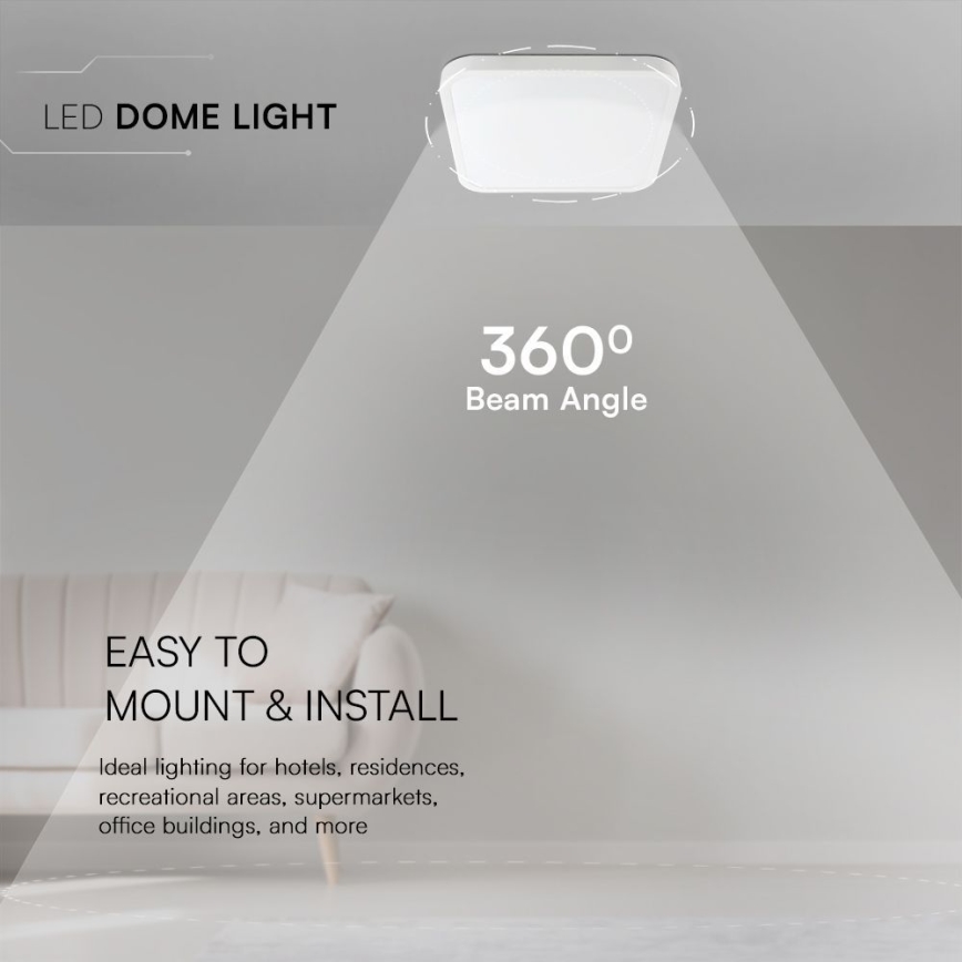 Iluminação de teto para casa de banho LED SAMSUNG CHIP LED/18W/230V IP44 4000K 25x25 cm branco