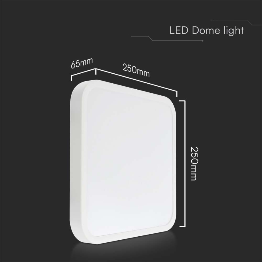 Iluminação de teto para casa de banho LED SAMSUNG CHIP LED/18W/230V IP44 4000K 25x25 cm branco