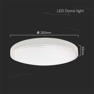 Iluminação de teto para casa de banho LED SAMSUNG CHIP LED/18W/230V IP44 4000K diâmetro 25 cm branco