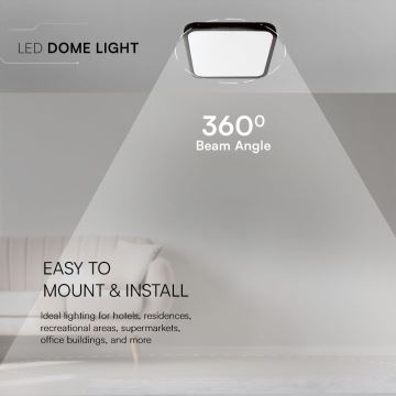 Iluminação de teto para casa de banho LED SAMSUNG CHIP LED/18W/230V IP44 6500K 25x25 cm preto