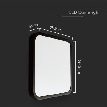 Iluminação de teto para casa de banho LED SAMSUNG CHIP LED/18W/230V IP44 6500K 25x25 cm preto