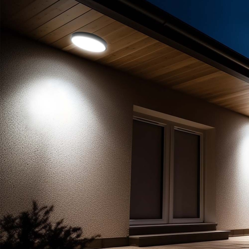 Iluminação de teto para casa de banho LED SAMSUNG CHIP LED/18W/230V IP44 6500K diâmetro 25 cm preto