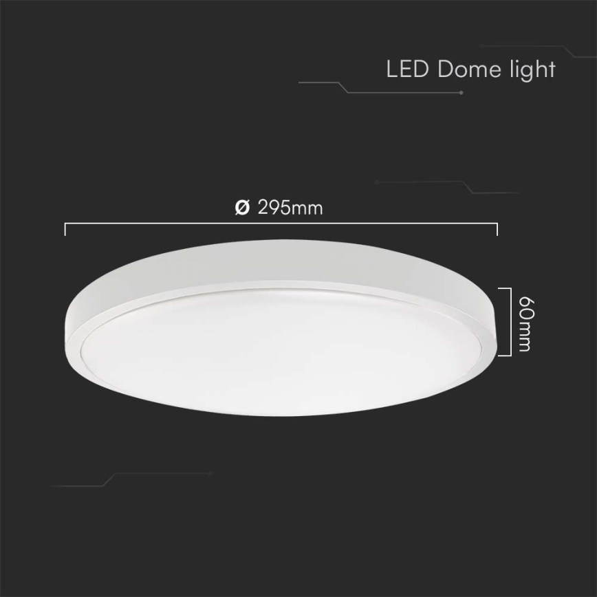 Iluminação de teto para casa de banho LED SAMSUNG CHIP LED/24W/230V IP44 3000K diâmetro 29 cm branco