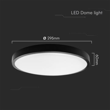 Iluminação de teto para casa de banho LED SAMSUNG CHIP LED/24W/230V IP44 3000K diâmetro 29 cm preto