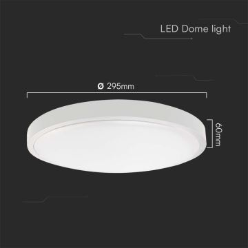 Iluminação de teto para casa de banho LED SAMSUNG CHIP LED/24W/230V IP44 4000K diâmetro 29 cm branco