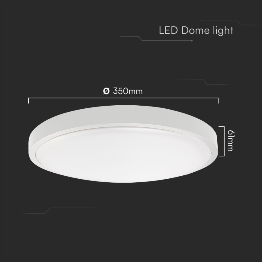 Iluminação de teto para casa de banho LED SAMSUNG CHIP LED/36W/230V IP44 6500K diâmetro 35 cm branco