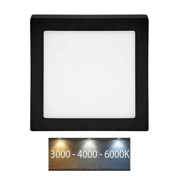 Iluminação de teto para casa de banho LED RAFA LED/12W/230V 3000/4000/6000K 17x17 cm IP44 preto