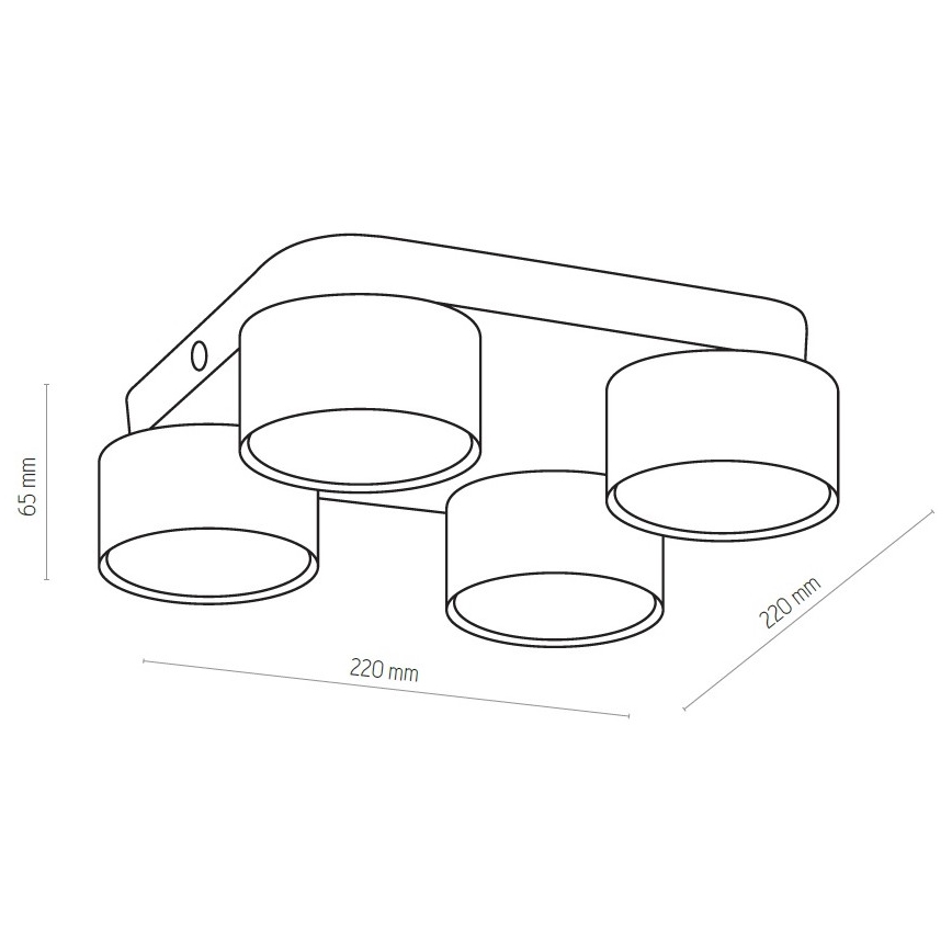 Iluminação de teto SPACE 4xGX53/15W/230V preta