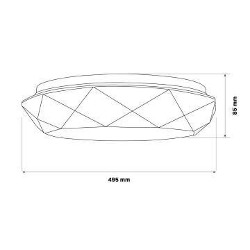 Iluminação LED para casa de banho com regulação GALAXY LED/72W/230V diâmetro 49 cm 3000-6000K IP44 + comando