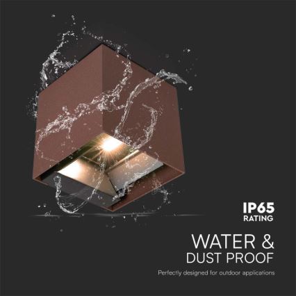 Iluminação solar de parede LED com sensor LED/9W/3,7V IP65 4000K castanho