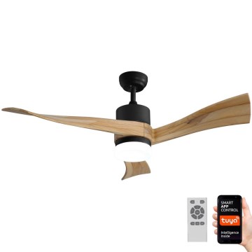 Immax NEO 07136-B - Ventoinha de teto LED SOFISTICADO LED/18W/230V carvalho Wi-Fi Tuya + comando