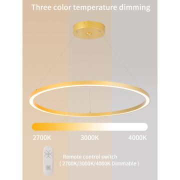 Immax NEO 07159-G80 - Candelabro suspenso LED com regulação FINO LED/60W/230V Tuya dourado + controlo remoto