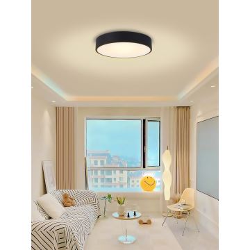 Immax NEO 07202L - Iluminação de teto LED com regulação RONDATE LED/53W/230V preto Tuya + controlo remoto