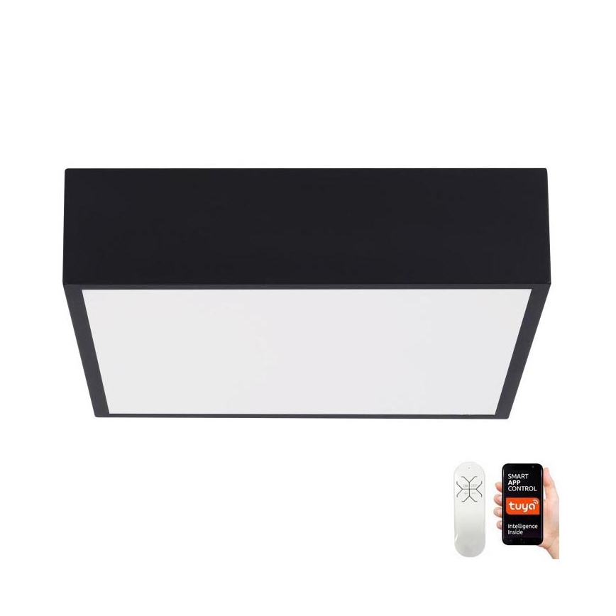 Immax NEO 07237L - Iluminação de teto LED com regulação CANTO LED/22W/230V preto Tuya + controlo remoto