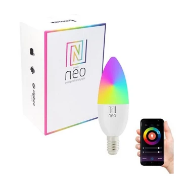 Immax NEO 07716L - LED RGB+CCT Lâmpada com regulação E14/5,5W/230V 2700K Wi-Fi Tuya