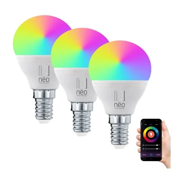 Immax NEO 07745C - CONJUNTO 3x LED RGB+CCT Lâmpada com regulação E14/6W/230V 2700-6500K Wi-Fi Tuya