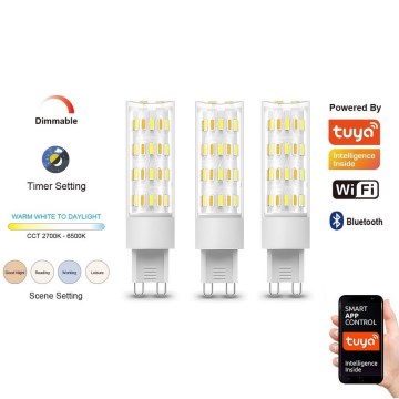 Immax NEO 07763C - CONJUNTO 3x Lâmpada LED Regulável NEO LITE G9/4W/230V 2700-6500K Wi-Fi Tuya
