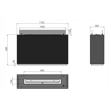 InFire - Lareira BIO 110x65 cm 3,5kW