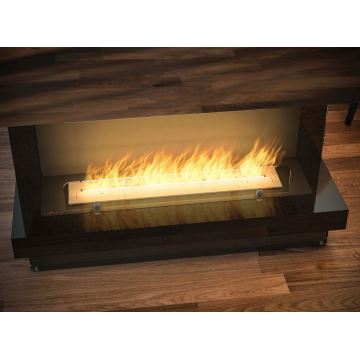 InFire - Lareira BIO embutida 100x45 cm 3kW preta