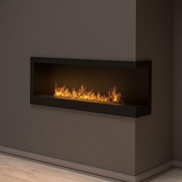 InFire - Lareira de canto BIO 45x120 cm 3kW preto