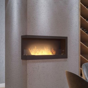 InFire - Lareira de canto BIO 45x90 cm 3kW preto