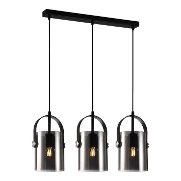 ITALUX - Candelabro suspenso NANESMA 3xE27/40W/230V preto