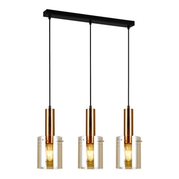 ITALUX - Candelabro suspenso SARDO 3xE27/40W/230V preto/latão