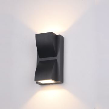 ITALUX - Iluminação de parede exterior LED EDGAR 2xLED/3W/230V IP54 3000K preto