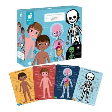 Janod - Puzzle educativo para crianças 225 pcs corpo humano