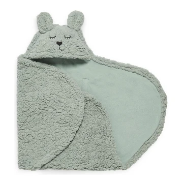 Jollein - Cobertor para envolver fleece Bunny 100x105 cm Ash Green
