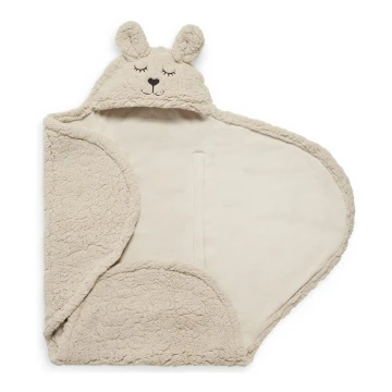 Jollein - Cobertor para envolver fleece Bunny 100x105 cm Nougat