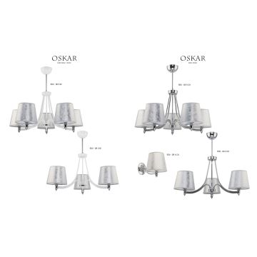 Jupiter 1516 - OS 5 ch - Candelabro pendente OSKAR 5xE27/60W