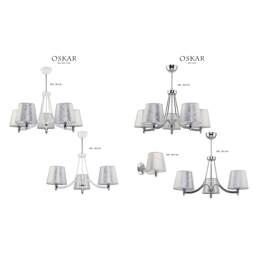 Jupiter 1516 - OS 5 ch - Candelabro pendente OSKAR 5xE27/60W