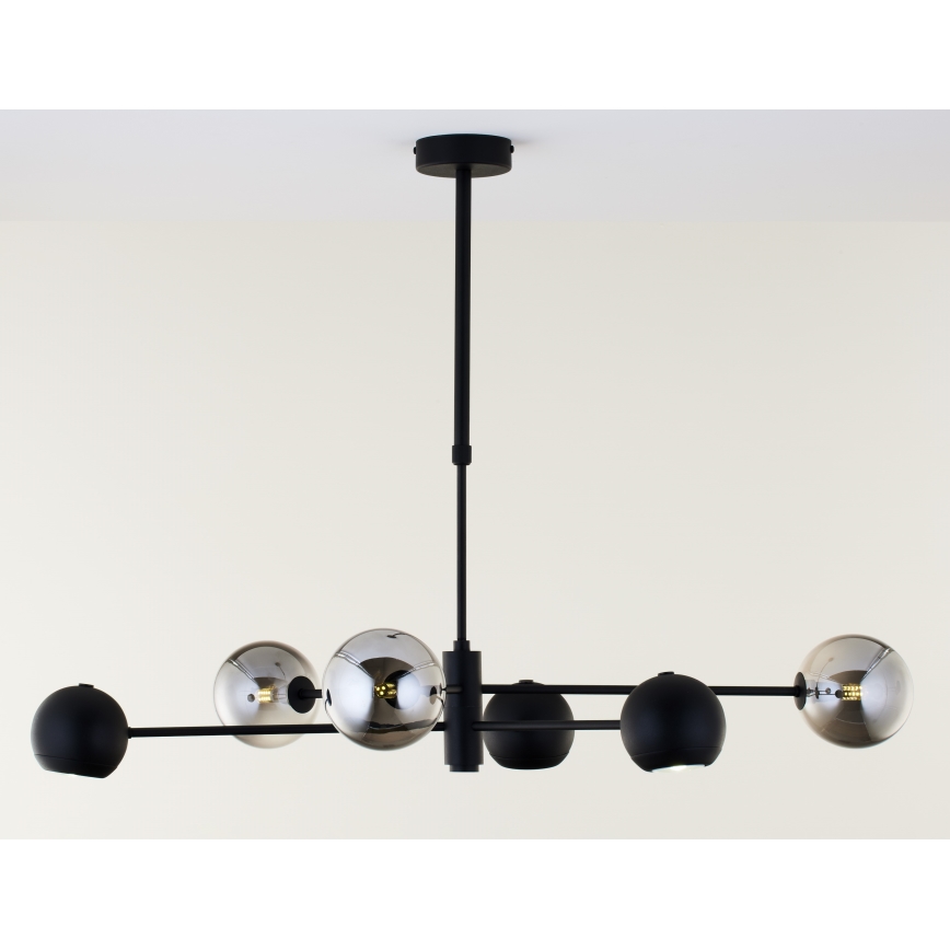 Jupiter 1974 - Candeeiro suspenso MOKA 3xGU10/10W/230V + 3xG9/10W/230V preto/cromado