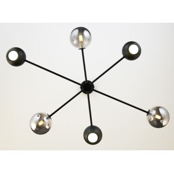 Jupiter 1974 - Candeeiro suspenso MOKA 3xGU10/10W/230V + 3xG9/10W/230V preto/cromado