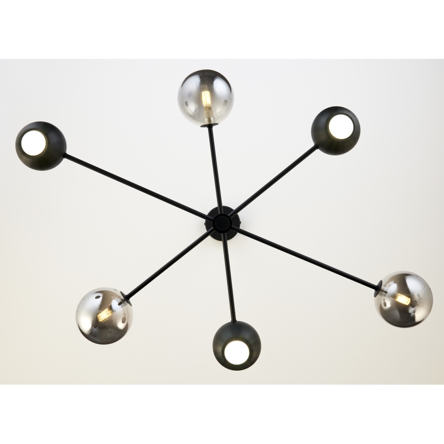 Jupiter 1974 - Candeeiro suspenso MOKA 3xGU10/10W/230V + 3xG9/10W/230V preto/cromado