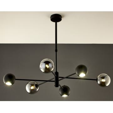 Jupiter 1974 - Candeeiro suspenso MOKA 3xGU10/10W/230V + 3xG9/10W/230V preto/cromado