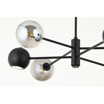 Jupiter 1974 - Candeeiro suspenso MOKA 3xGU10/10W/230V + 3xG9/10W/230V preto/cromado