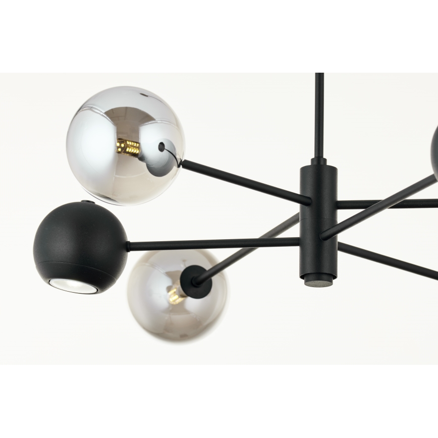 Jupiter 1974 - Candeeiro suspenso MOKA 3xGU10/10W/230V + 3xG9/10W/230V preto/cromado