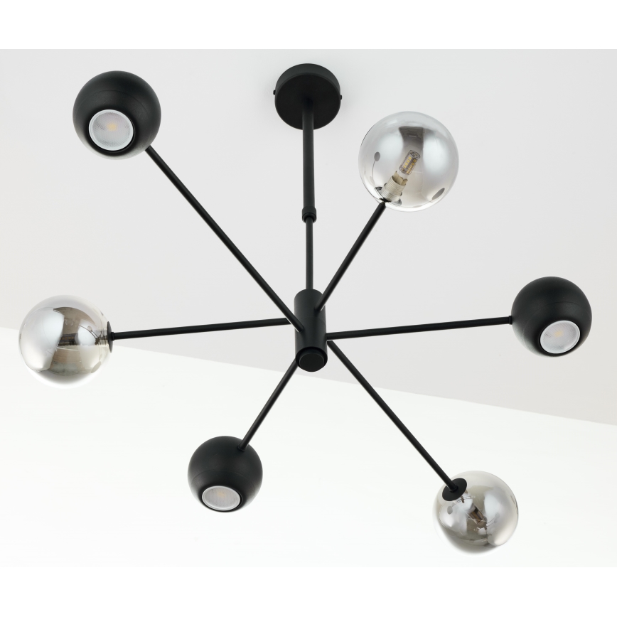 Jupiter 1974 - Candeeiro suspenso MOKA 3xGU10/10W/230V + 3xG9/10W/230V preto/cromado