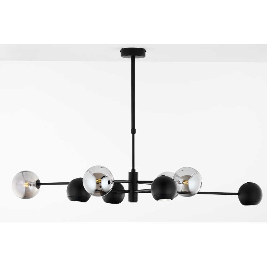 Jupiter 1975 - Candeeiro suspenso MOKA 4xGU10/10W/230V + 4xG9/10W/230V preto/cromado