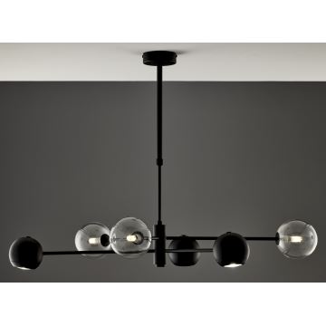 Jupiter 1995 - Candeeiro suspenso MOKA 3xGU10/10W/230V + 3xG9/10W/230V preto/transparente