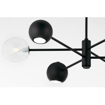 Jupiter 1995 - Candeeiro suspenso MOKA 3xGU10/10W/230V + 3xG9/10W/230V preto/transparente